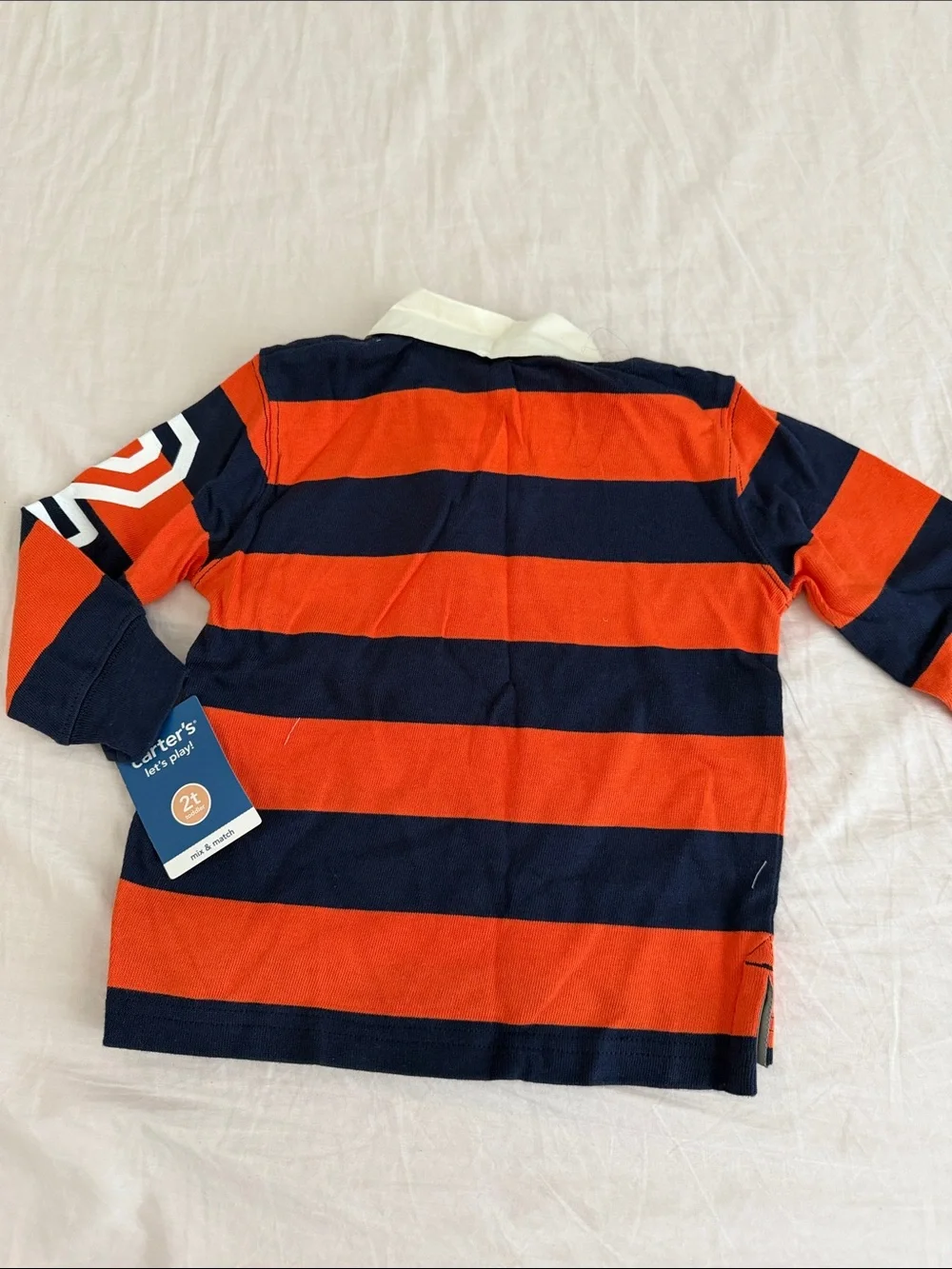 Carter's Navy & Orange Striped Bulldog Rugby Shirt